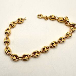 Beautiful Elegant Gold Plate over 925 Silver Chain Bracelet, NWOT